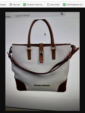 Dooney & Bourke Shelby Shopper Tote Bag Tan Cream Leather Purse‎ Brown